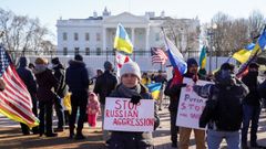 Concentraci�n contra la contienda entre Rusia y Ucrania en Washington