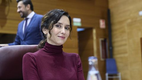 La presidenta de la Comunidad de Madrid, Isabel D�az Ayuso, este jueves en la Asamblea de Madrid.