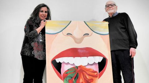 La artista Elena Pendás y el crítico de arte Manuel Álvarez Prieto