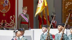 Felipe VI, este s�bado durante el desfile del D�a de las Fuerzas Armadas en Huesca