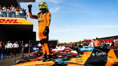 Lando Norris celebra su pole