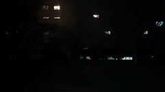 Un parque de A Parda, en Pontevedra, sin alumbrado p�blico encendido