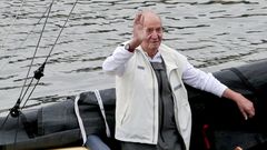 El rey emrito, durante una visita a Sanxenxo