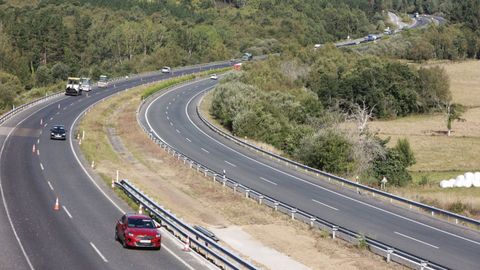 Las obras de momento obligan a cortar un carril en direccin Madrid