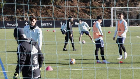 Entrenamiento del Celta en A Madroa en el 2021, preparando el duelo ante el Andorra.