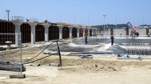 Obras del párking de Nauta y la Praza do Mar en el 2004