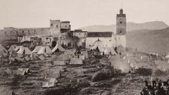 Campamento de soldados espa�oles en Ceuta en 1860.