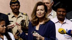 Valerie Trierweiler durante su viaje a la India