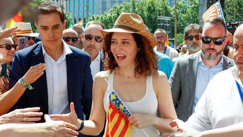 La presidenta de Madrid, Isabel Díaz Ayuso, durante la manifestación convocada por el PP.