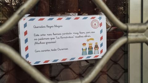 Carta a los Reyes Magos para pedir la reapertura de La Romántica