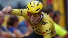 Matthew Brennan celebra su victoria este mi�rcoles en la und�cima etapa de La Vuelta a Espa�a.