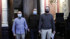 Los tres concejales del gobierno ourensano: Gonzalo P�rez J�come, Armando Ojea y Telmo Ucha