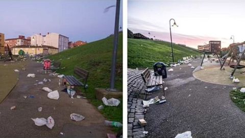 Basura en el barrio de Cimavilla