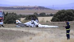 Imagen de la avioneta en la que han fallecido tres personas este mircoles en Guadalajara