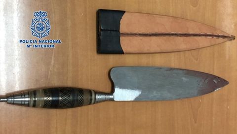 Cuchillo incautado por la Polic�a Nacional en una imagen de archivo.
