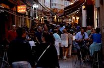 Las terrazas de la zona de vinos del centro, llenas durante el pasado mes de agosto.