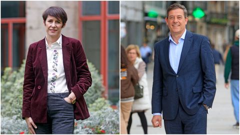 La portavoz nacional del BNG, Ana Pont�n, y el�l�der del PSdeG,�Jos� Ram�n G�mez Besteiro