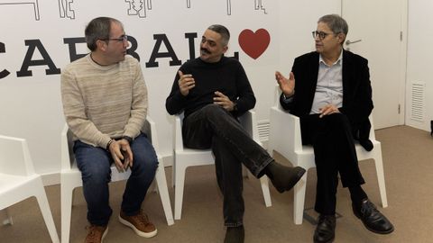 Manolo Maseda, Daniel P�rez e Xos� Ameixeiras, durante a presentaci�n do documental