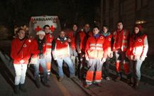 El equipo de t�cnicos y voluntarios de la unidad de emergencia, en una salida noctura. 