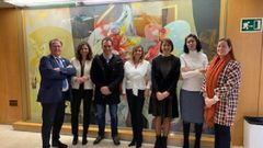 Algunos de los ponentes del simposio sobre patolog�as del envejecimiento, este lunes en el Chuac