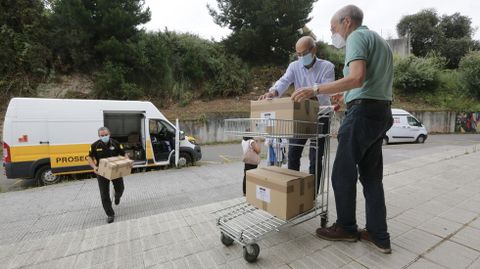 Llegada de los ex�menes de selectividad al campus de Elvi�a en A Coru�a