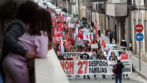 Manifestación en apoyo a la plantilla de Nestlé.