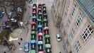 Varios tractores salieron a la calle en la ciudad polaca de Szczecin hace semanas para protestar por la devaluaci�n de precios del cereal debido a la entrada de grano ucraniano