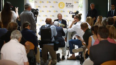 Juan Carlos I, durante el acto de entrega del premio por sus memorias en Francia