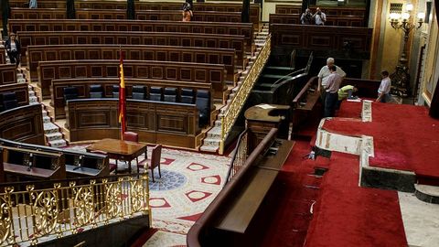 Obras de preparación en el Congreso para el acto de proclamación