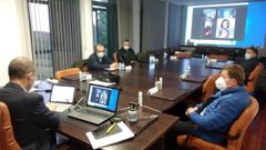 Un momento del pleno, en el que alcalde y cuatro concejales participaron de forma presencial, mientras que otros cuatro lo hicieron por v�a digital