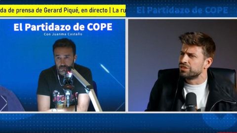 Captura de Juanma Casta�o y Gerard Piqu� durante su discusi�n por las comisiones de la Supercopa de Espa�a