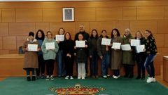 La entrega de diplomas en el consistorio de Carballo