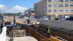 Los trabajos avanzan en las obras del cruce del Sol y Mar, en Perillo.
