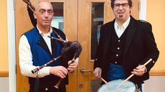 David, con el percusionista y profesor Demi Garcia Sabat
