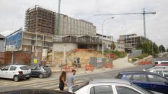 Imagen de las obras de ampliaci�n del Marcide desde la calle Irmandade Doadores de Sangue