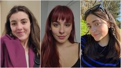 De izquierda a derecha, Mar�a, Lara y Valentina, estudiantes de �ltimo curso en la USC. Las tres coinciden en que, para memorizar, se concentran mejor por las noches.