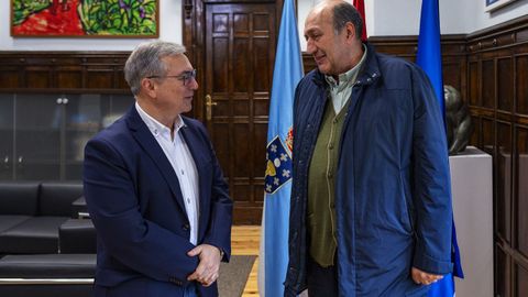 Luis Menor y Rogelio Mart�nez, ayer en Expourense