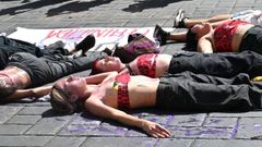 Protesta en Cuernavaca (Morelos, M�xico) por el crimen de la joven espa�ola Claudia Tacoronte.