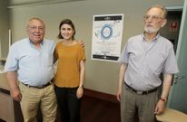 De izquierda a derecha, Manuel Caneda, Sonia Out�n y Manolo V�zquez, en la presentaci�n del evento. 