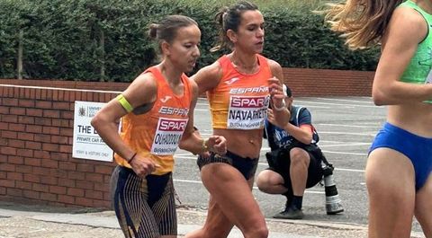 Ester Navarrete en un momento del marat&oacute;n del Euopeo de birmingham