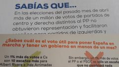 Los mensajes en las papeletas de PP y Ciudadanos