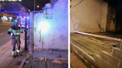 Speis de Narn atienden la cada de un muro por el temporal