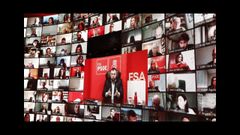 Adri�n Barb�n, en su participaci�n en el comit� federal del PSOE