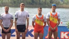 Aleix Mart� y Joaqu�n Montero, a la derecha en el podio de su �ltima prueba en Italia