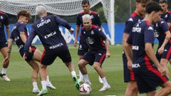 David Mella, en su primer entrenamiento con el Deportivo tras ganar la Eurocopa sub-19