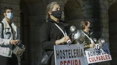 Los hosteleros gallegos recorrieron las calles de Santiago el pasado martes