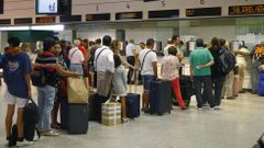 Colas en la estaci�n de Chamart�n (madrid)