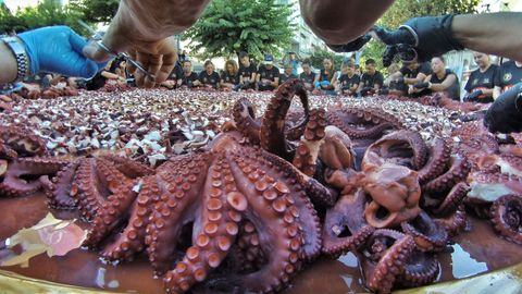 Imagen de la tapa gigante de pulpo, una de las actividades vinculadas a la fiesta gastronómica
