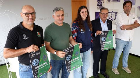 Outeiral, Fajardo, Rodr�guez, �lvarez y Garc�a, en la presentaci�n del partido.