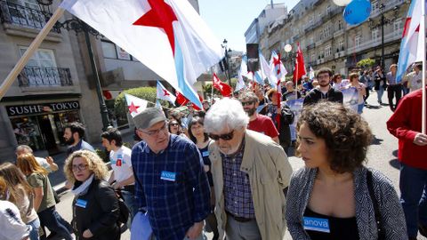Xosé Manuel Beiras en las manifestación de la CIG en Vigo
